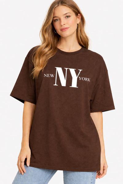 ArtYus New York Ny Printed Cotton Relaxed Fit Round Neck Unisex T-Shirt