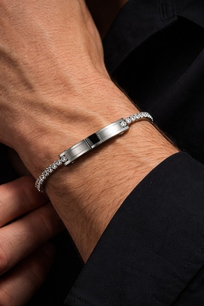 vogutima jewelery&silver by timuçin mavili Men's Steel Bracelet - Luxury Ital...