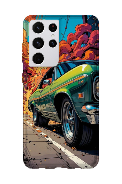 lelia حافظة هاتف شفافة مطبوعة متوافقة مع هاتف سامسونج جالاكسي S21 الترا |   م...