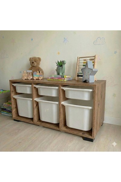 Moniev Kids Beyza 6 Sepetli Çok Amaçlı Dolap Oyuncak Dolabı