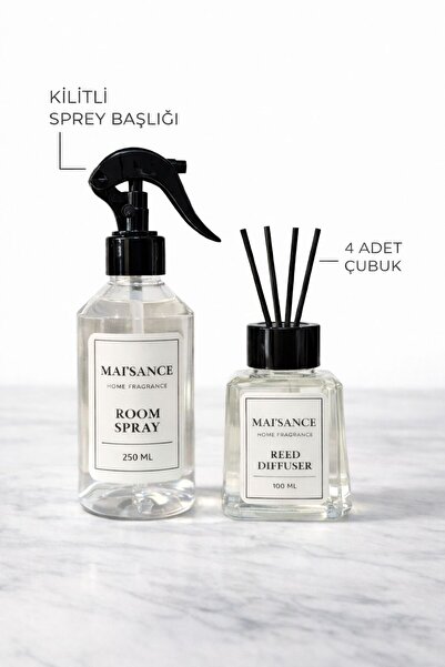 MAİ'SANCE MAI’SANCE Ravana Ev Kokusu Seti – 100 ml Çubuklu Oda Kokusu + 250 m...