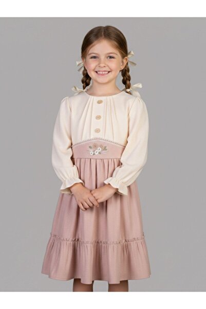 Cherrys Bebek Ribbed Girls' Dress