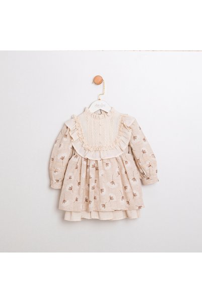 Coolimino Vintage Girls' Dress with Ruffle Detail
