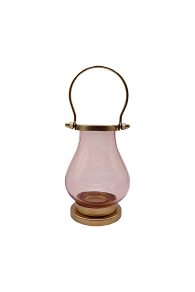 Maple Leaf Home Iron Glass T Light Lantern, Gold