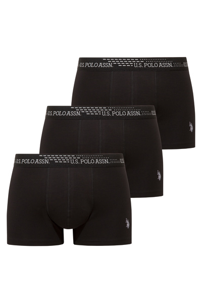 U.S. Polo Assn. 80652 Boxeri negri pentru bărbați, pachet de 3