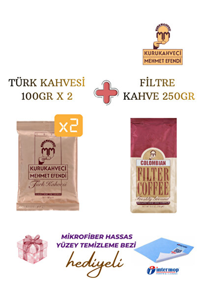 Mehmet Efendi Kurukahveci Türk Kahvesi 100 gr 2 Adet ve Colombian Filtre Kahv...