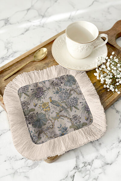 Evimde Bambaşka Șervețel elegant pentru prezentare cu motive de păsări și flo...