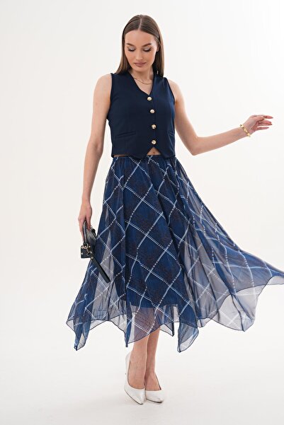 ŞİMAL Жіноча спідниця з підкладкою з шифону з візерунком 260274 -