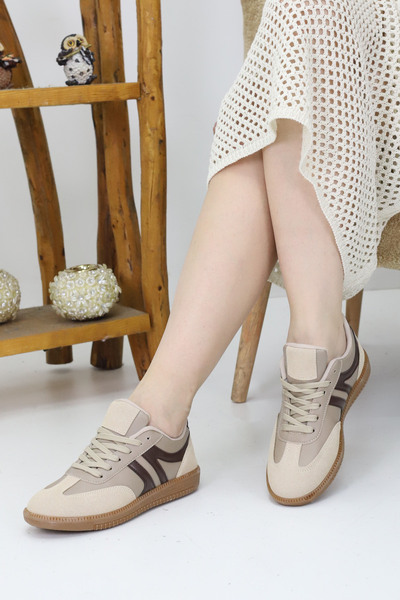 Emax Pantofi sport de damă, pantofi sport casual, retro, cu șireturi, talpă a...