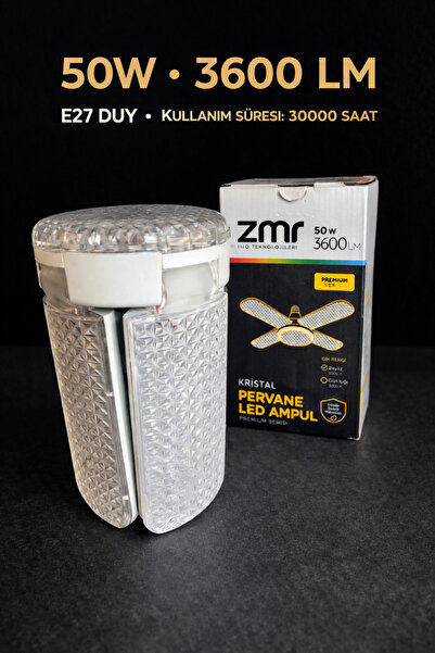 ZMR LUMIXA 50 WATT KRİSTAL PERVANE LED AMPUL YÜKSEK IŞIK 3600 Lümen (BEYAZ IŞIK)