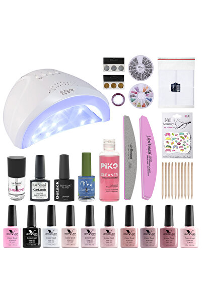 Venalisa Kit Oja semipermanenta Venalisa, Nude Colors, 10 oje Venalisa, lampa...