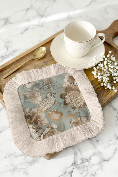 Evimde Bambaşka Șervețel de prezentare boem de lux, cu franjuri, cu model de ...