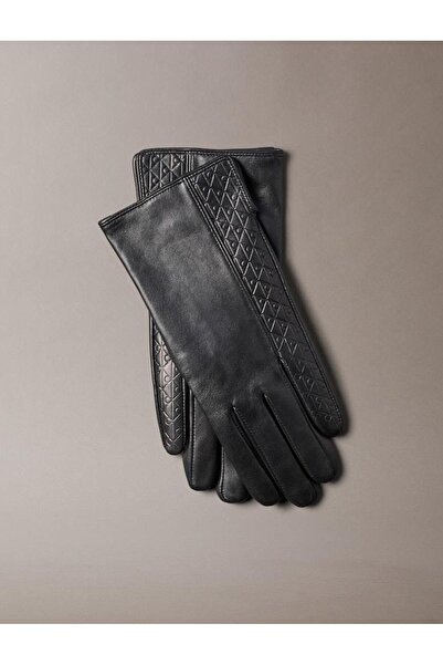 Calvin Klein RĘKAWICE EMBLEM AOP PANELED LTHR