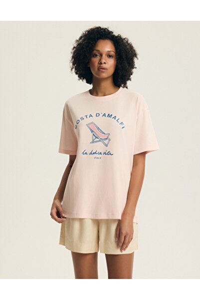 Henderson Women's Pajamas Set Shorts & Oversize T-Shirt 100% Cotton Summer Th...