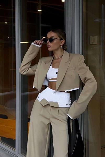 Fashiontayt 4-Piece Premium Set Pants, Jacket, Crop Top and Shorts