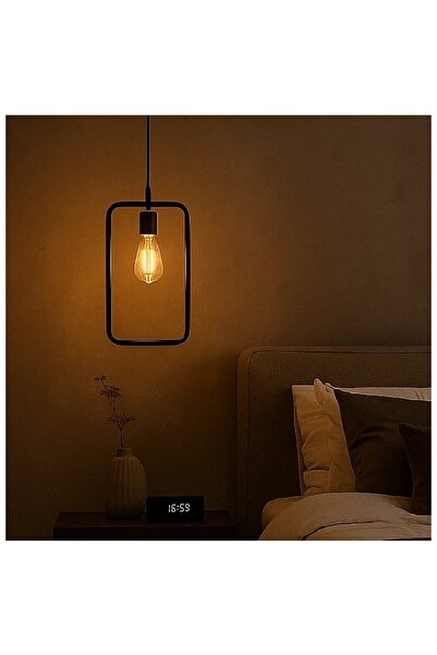 Hummer Rectangular pendant light, black stainless steel, E27 base size