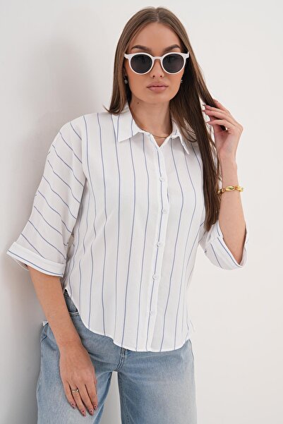 ŞİMAL Cămașă de damă cu mâneci lungi și model în dungi 260302