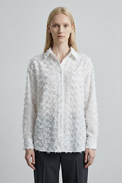 Rays 8225 Tasseled Shirt White