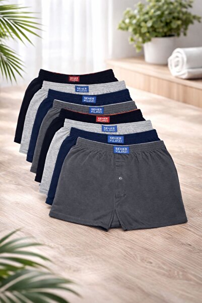 Seher Yıldızı Erkek Penye Boxer 8'Li Set