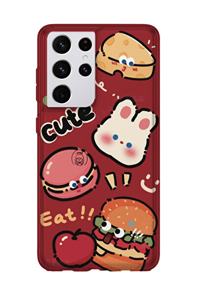 lelia حافظة هاتف شفافة مطبوعة متوافقة مع هاتف سامسونج جالاكسي S21 الترا |   م...