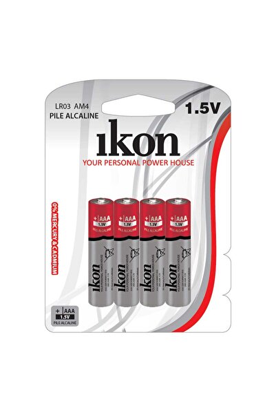 Ikon بطارية قلوية AAA IKLR03BP4، عبوة من 4 قطع