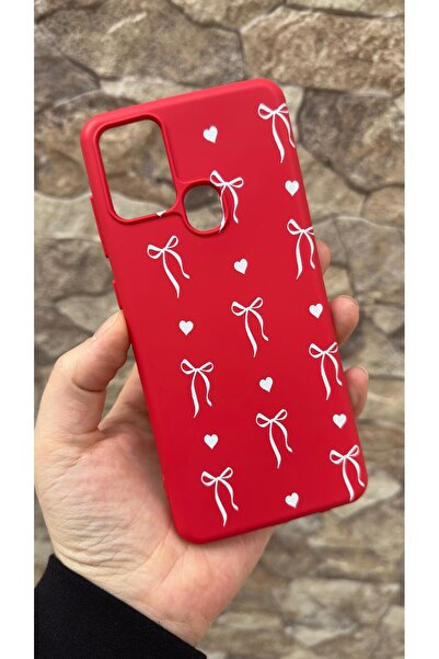 Vip Case Samsung Galaxy A21S Compatible Heart Bow Patterned Silicone Shock-Ab...