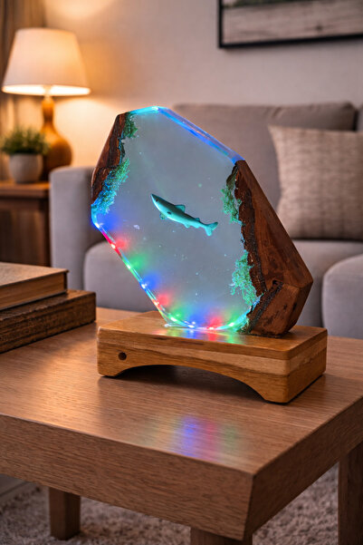 Loox Epoksi Çokgen Masa Üstü Gece Lambası