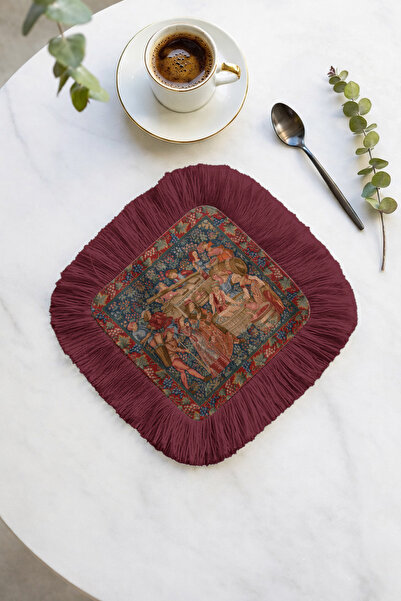 Evimde Bambaşka Șervețel de prezentare cu franjuri, cu textură regală - Șerve...