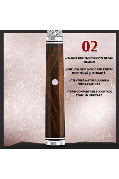 NEOSOR Cutit Bucatar 9" , Otel VG10 Laminat 9 Straturi, 60HRC, Lama Razor Sharp, Ascutita 12°, Maner Lemn
