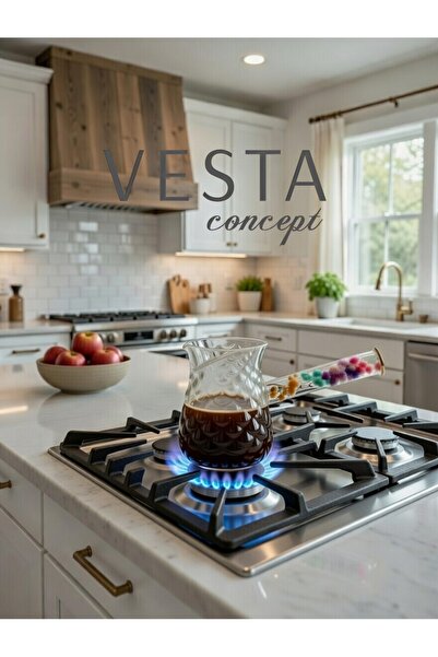 VESTA Concept Heat Resistant Borosilicate Glass Coffee Pot - Special Flower H...