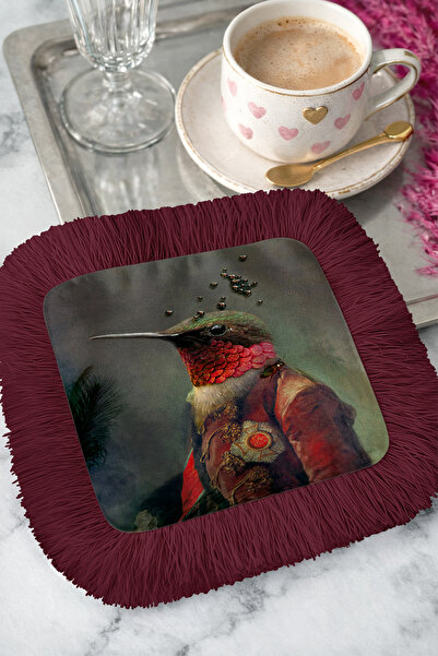 Evimde Bambaşka Șervețel de prezentare cu model de păsări nobile și franjuri ...