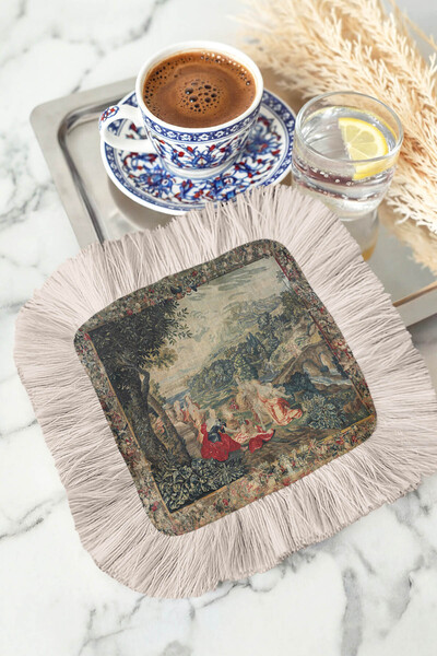 Evimde Bambaşka Șervețel de prezentare cu franjuri în stil baroc elegant - Ar...