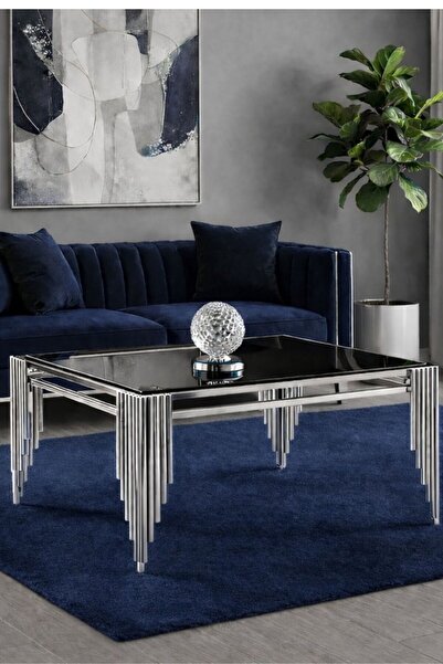 ARS Home FÜME CAM ORTA SEHPA PİYANO ORTA SEHPA siyah orta sehpa CAM ORTA SEHP...