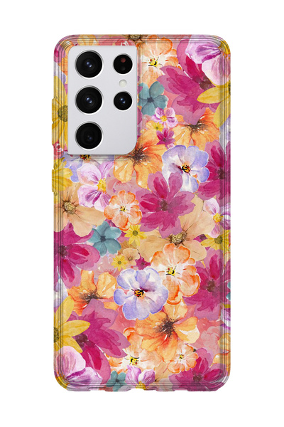 lelia حافظة هاتف شفافة مطبوعة متوافقة مع هاتف سامسونج جالاكسي S21 الترا |   م...