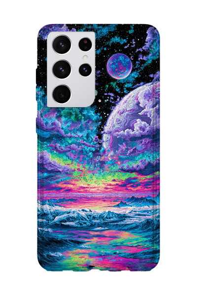 lelia حافظة هاتف شفافة مطبوعة متوافقة مع هاتف سامسونج جالاكسي S21 الترا |   م...