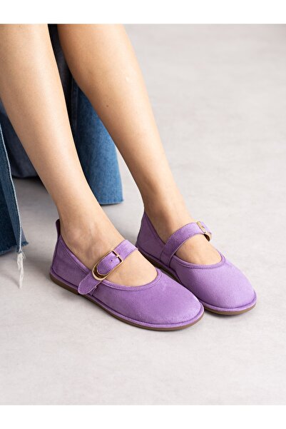 ALEMDAR AYAKKABI AVENU Balerini de damă cu cataramă lila