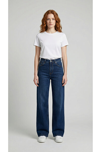 ENZİM JEANS Women's Super High Waist Stacked Leg Boyfriend Jean Pants