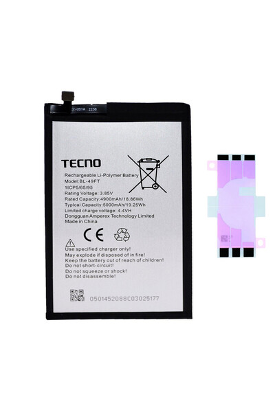 Yedcom Tecno Spark 6 GO BL-49FT Batarya Pil Yüksek Kalite Denenmiş Yeni Tarihli