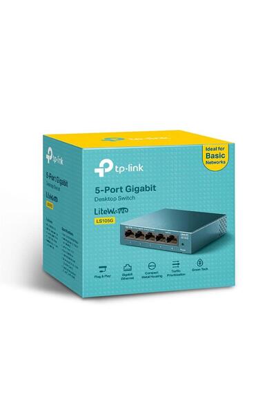 Universal محول شبكة TP-LINK LS105G بخمسة منافذ جيجابت بهيكل معدني