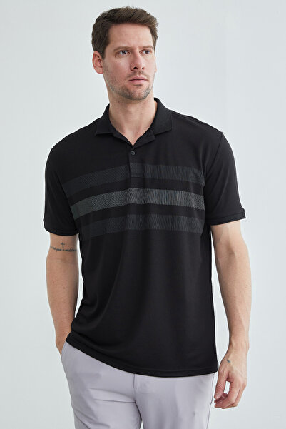 Fulla Moda Μπλουζάκι πόλο με ρίγες και κουμπιά