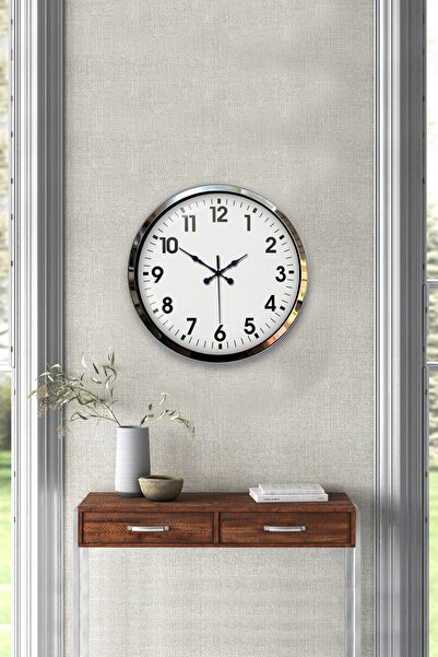 Cetiner Group Krom Elegance 40 cm Metal Standard Wall Clock