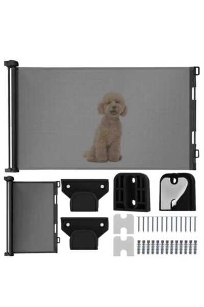 OEM Extendable safety gate 160cm, black, with mounting accessories