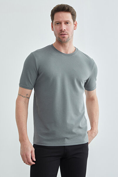 Fulla Moda تي شيرت برقبة دائرية من القماش على شكل قرص العسل