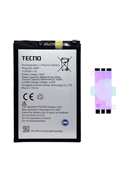 Yedcom Tecno Pova 4 BL-58BT Batarya Pil Yüksek Kalite Denenmiş Yeni Tarihli