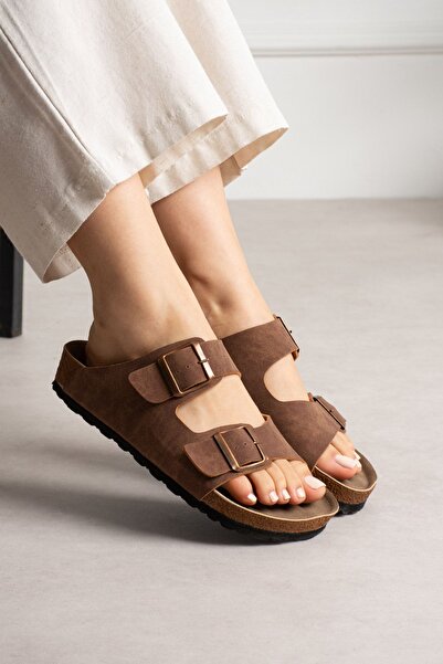 starmarj Unisex Ortopedik Tabanlı Terlik Çift Bantlı Tokalı Günlük Rahat Ev &...