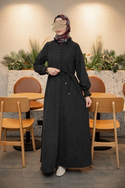 Nissra Ankanoor Front Brit Buttoned Modal Dress Anka265139