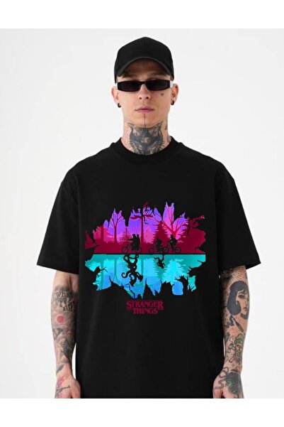 SVART WEAR Μπλουζάκι Stranger Things με στάμπα, unisex, oversized