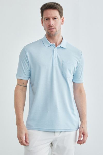 Fulla Moda Μπλουζάκι με ένα τσεπάκι και λαιμόκοψη πόλο