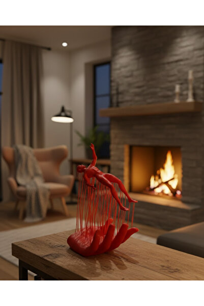 Najmaddin مجسم ثلاثي الأبعاد لشخصية إنسانية باللون الأحمر، ديكور منزلي ومكتبي...