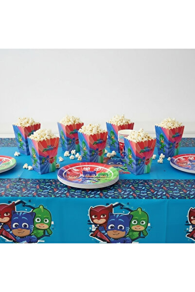 Umamiçe Pijamaskeli̇ler Party Set – 8-Piece Corn Box + 8-Piece Plate and Cup ...